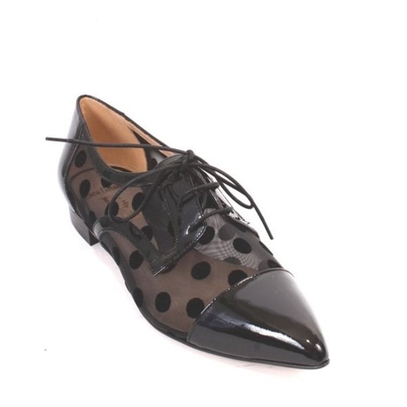 Luca Grossi 567 Black Patent Leather / Mesh Classic Flat Shoe - Picture 1 of 8